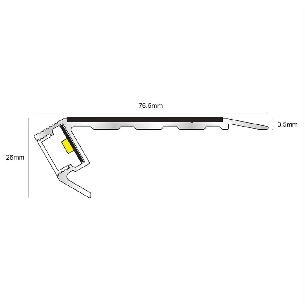 Vision Light Down – Tredsafe Non-Slip Stair Nosing 76.5 x 26mm